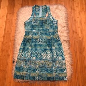 Title Nine Arabella Nimblene Dress Blue Geometric Athleisure Dress size 10
